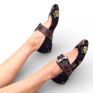 ROCHAS brocade style Mary Jane flats, made in Italy, size 41, NWOT